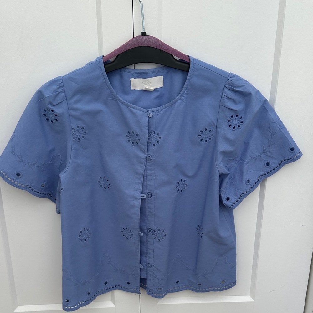 Zara Light Blue girls blouse
